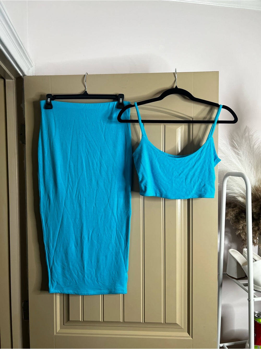 Bright Turquoise Bodycon Midi set - Women's Turquoise